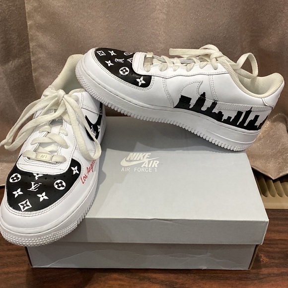 Nike Air Force 1 Custom design shoe with Louis Vuitton & Horizon of Los Angeles. - Picture 8 of 9